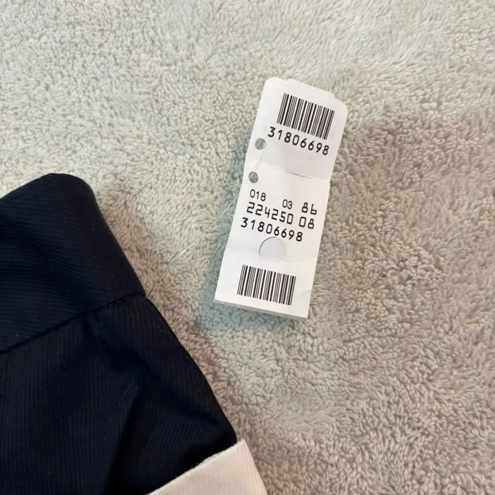 NEW Talbots Navy Pencil Skirt with white Trim 14 cotton spandex stretch classy